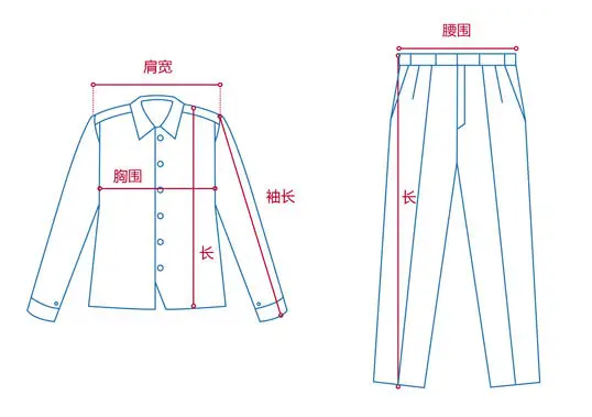定做工作服測量展示圖，短袖工作服定做，冬季工作服定做